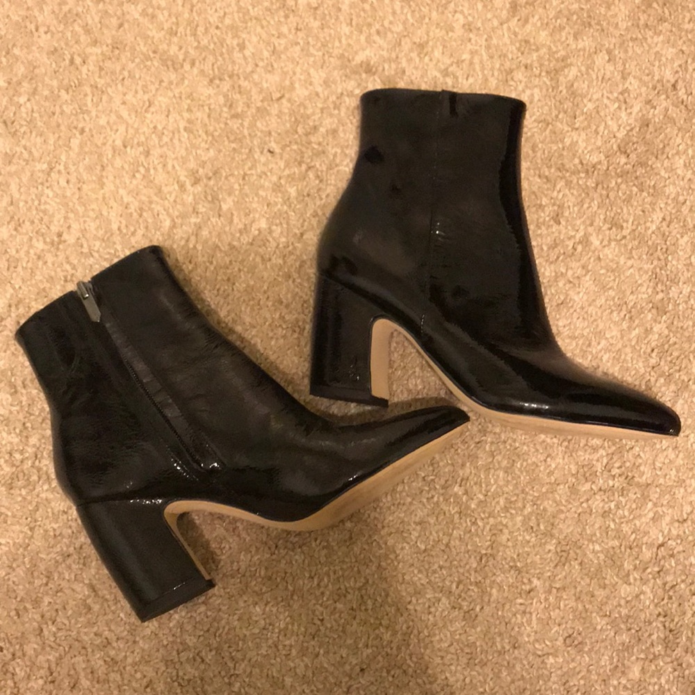 Black Sam Edelman patent boots